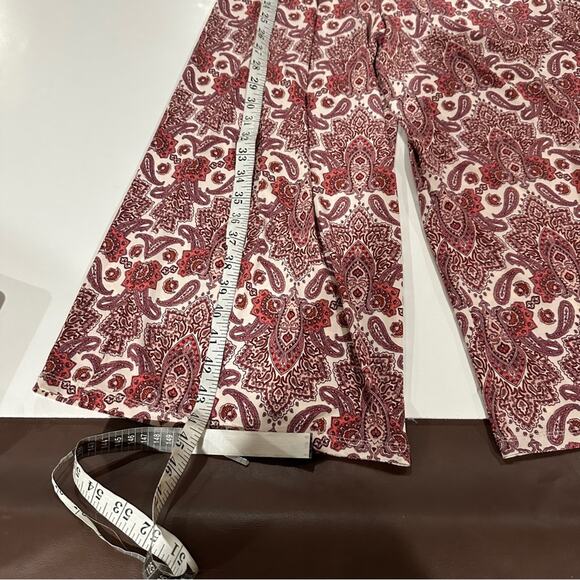 Maurices Pink Paisley Print Sleeveless Tie Waist Cropped Wide Leg Jumpsuit Sz XS - Picture 12 of 13